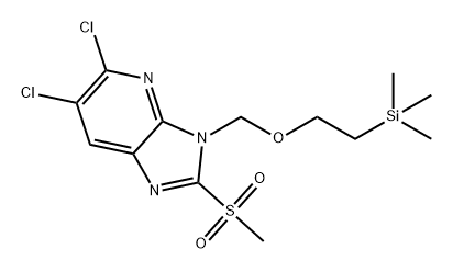 3H-Imidazo[4,5-b]pyridine, 5,6-dichloro-2-(methylsulfonyl)-3-[[2-(trimethylsilyl)ethoxy]methyl]- Struktur