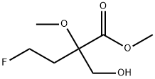 Butanoic acid, 4-fluoro-2-(hydroxymethyl)-2-methoxy-, methyl ester Struktur