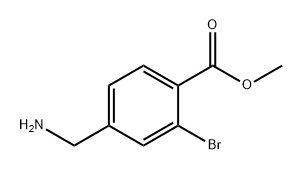 Benzoic acid, 4-(aminomethyl)-2-bromo-, methyl ester Struktur