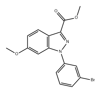 1H-Indazole-3-carboxylic acid, 1-(3-bromophenyl)-6-methoxy-, methyl ester Struktur