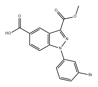 1H-Indazole-3,5-dicarboxylic acid, 1-(3-bromophenyl)-, 3-methyl ester Struktur