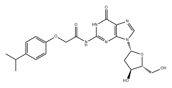 Guanosine, 2'-deoxy-N-[2-[4-(1-methylethyl)phenoxy]acetyl]- Struktur