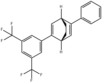 Bicyclo[2.2.2]octa-2,5-diene, 2-[3,5-bis(trifluoromethyl)phenyl]-5-phenyl-, (1R,4R)- Struktur