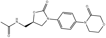 Acetamide, N-[[(5R)-2-oxo-3-[4-(3-oxo-4-morpholinyl)phenyl]-5-oxazolidinyl]methyl]- Struktur