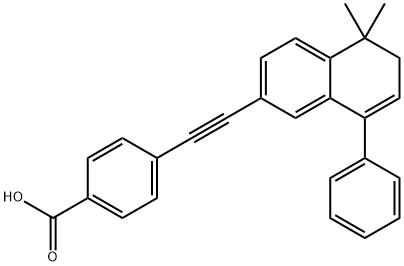 Benzoic acid, 4-[2-(5,6-dihydro-5,5-dimethyl-8-phenyl-2-naphthalenyl)ethynyl]- Struktur