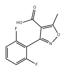 3-(2,6-二氟苯基)-5-甲基異噁唑-4-羧酸 結(jié)構(gòu)式