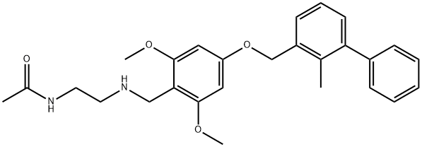 Acetamide, N-[2-[[[2,6-dimethoxy-4-[(2-methyl[1,1'-biphenyl]-3-yl)methoxy]phenyl]methyl]amino]ethyl]- Struktur