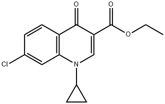 3-Quinolinecarboxylic acid, 7-chloro-1-cyclopropyl-1,4-dihydro-4-oxo-, ethyl ester Struktur