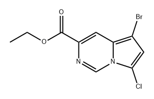 Pyrrolo[1,2-c]pyrimidine-3-carboxylic acid, 5-bromo-7-chloro-, ethyl ester Struktur