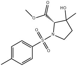 Proline, 3-hydroxy-3-methyl-1-[(4-methylphenyl)sulfonyl]-, methyl ester Struktur