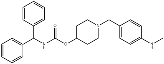 Carbamic acid, (diphenylmethyl)-, 1-[[4-(methylamino)phenyl]methyl]-4-piperidinyl ester (9CI) Struktur