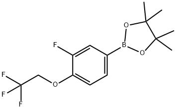 1,3,2-Dioxaborolane, 2-[3-fluoro-4-(2,2,2-trifluoroethoxy)phenyl]-4,4,5,5-tetramethyl- Struktur