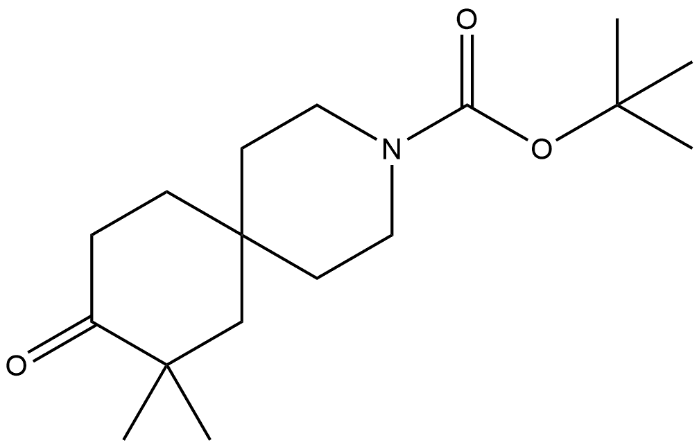 1,1-Dimethylethyl 8,8-dimethyl-9-oxo-3-azaspiro[5.5]undecane-3-carboxylate Struktur