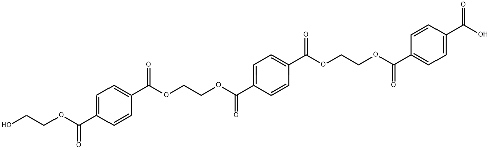 1,4-Benzenedicarboxylic acid, 1-[2-[(4-carboxybenzoyl)oxy]ethyl] 4-[2-[[4-[(2-hydroxyethoxy)carbonyl]benzoyl]oxy]ethyl] ester Struktur