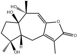 Azuleno[6,5-b]furan-2(4H)-one, 4a,5,6,7,7a,8-hexahydro-5,7a,8-trihydroxy-3,5,8-trimethyl-, (4aR,5S,7aR,8R)- Struktur