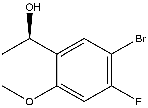 (R)-1-(5-bromo-4-fluoro-2-methoxyphenyl)ethan-1-ol Struktur