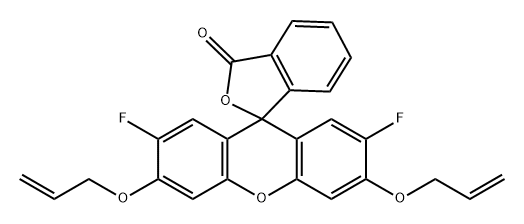 Spiro[isobenzofuran-1(3H),9'-[9H]xanthen]-3-one, 2',7'-difluoro-3',6'-bis(2-propen-1-yloxy)- Struktur