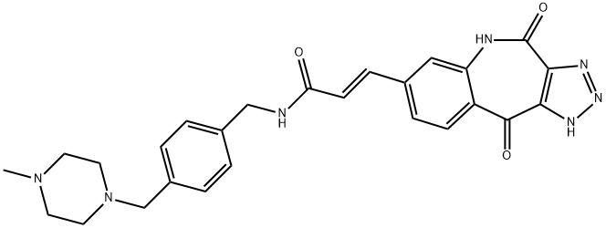 2-Propenamide, N-[[4-[(4-methyl-1-piperazinyl)methyl]phenyl]methyl]-3-(1,4,5,10-tetrahydro-4,10-dioxo-1,2,3-triazolo[4,5-c][1]benzazepin-7-yl)-, (E)- (9CI)