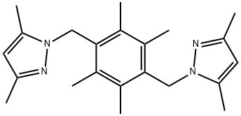 1,1'-((2,3,5,6-tetramethyl-1,4-phenylene)bis(methylene))bis(3,5-dimethyl-1H-pyrazole) Struktur