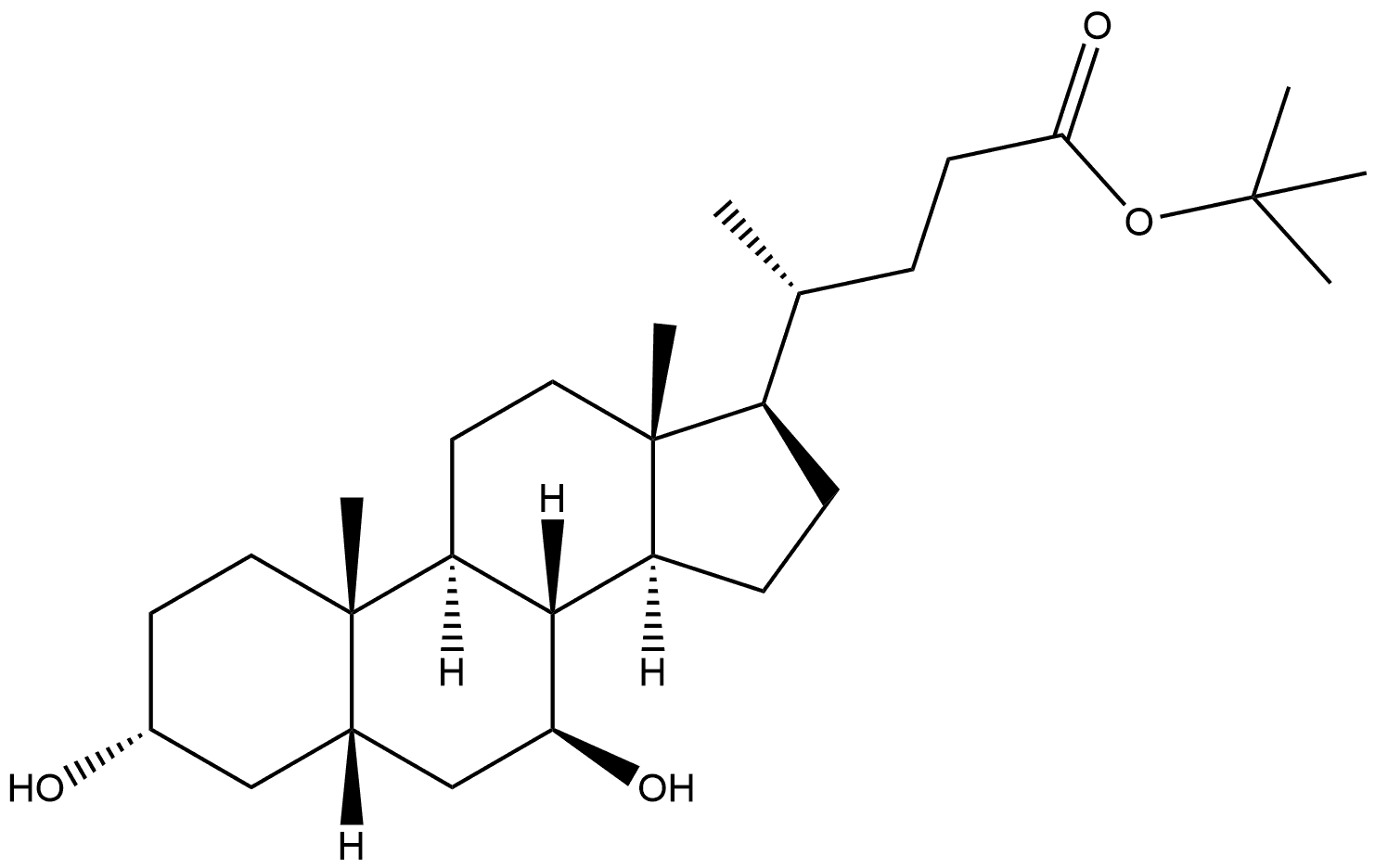 1,1-Dimethylethyl (3α,5β,7β)-3,7-dihydroxycholan-24-oate Struktur