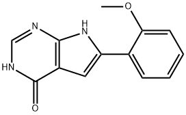 4H-Pyrrolo[2,3-d]pyrimidin-4-one, 3,7-dihydro-6-(2-methoxyphenyl)- Struktur