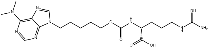 D-Arginine, N2-[[[5-[6-(dimethylamino)-9H-purin-9-yl]pentyl]oxy]carbonyl]- Struktur