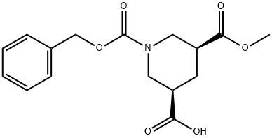 1,3,5-Piperidinetricarboxylic acid, 3-methyl 1-(phenylmethyl) ester, (3S-cis)- (9CI) Struktur