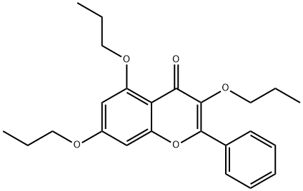 4H-1-Benzopyran-4-one, 2-phenyl-3,5,7-tripropoxy- Struktur