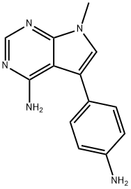 7H-Pyrrolo[2,3-d]pyrimidin-4-amine, 5-(4-aminophenyl)-7-methyl- Struktur