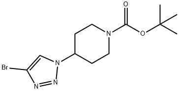 1-Piperidinecarboxylic acid, 4-(4-bromo-1H-1,2,3-triazol-1-yl)-, 1,1-dimethylethyl ester Struktur