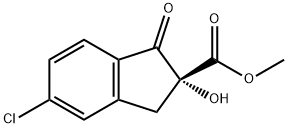 1H-Indene-2-carboxylic acid, 5-chloro-2,3-dihydro-2-hydroxy-1-oxo-, methyl ester, (2R)- Struktur