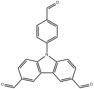 9H-Carbazole-3,6-dicarboxaldehyde, 9-(4-formylphenyl)- Struktur