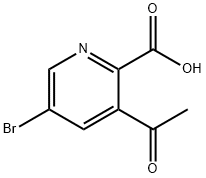 2-Pyridinecarboxylic acid, 3-acetyl-5-bromo- Struktur