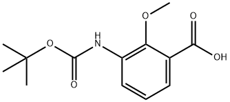 Benzoic acid, 3-[[(1,1-dimethylethoxy)carbonyl]amino]-2-methoxy- Struktur