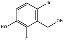 Benzenemethanol, 6-bromo-2-fluoro-3-hydroxy- Struktur