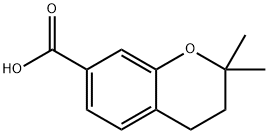 2,2-dimethyl-3,4-dihydro-2H-1-benzopyran-7-carb
oxylic acid Struktur