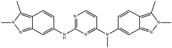 N2,N4-bis(2,3-dimethyl-2H-indazol-6-yl)-N4-methyl-2,4-Pyrimidinediamine Structure