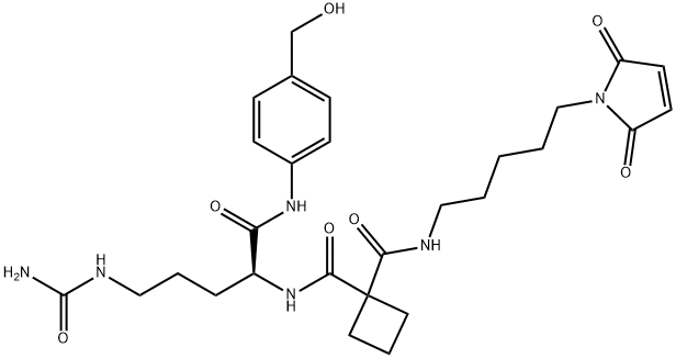 Mal-cyclobutane-1,1-dicarboxamide-Cit-PAB Struktur