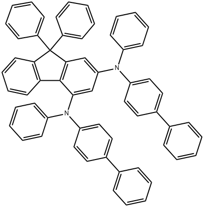 9H-Fluorene-2,4-diamine, N2,N4-bis([1,1'-biphenyl]-4-yl)-N2,N4,9,9-tetraphenyl- Struktur