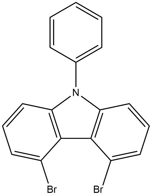 4，5-Dibromo-9-phenyl-9H-carbazole Struktur