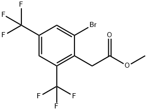 Benzeneacetic acid, 2-bromo-4,6-bis(trifluoromethyl)-, methyl ester Struktur