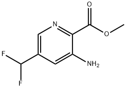 2-Pyridinecarboxylic acid, 3-amino-5-(difluoromethyl)-, methyl ester Struktur