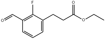 Benzenepropanoic acid, 2-fluoro-3-formyl-, ethyl ester Struktur