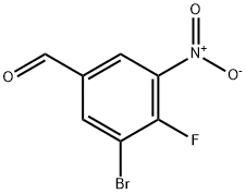 Benzaldehyde, 3-bromo-4-fluoro-5-nitro- Struktur