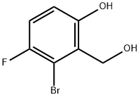 Benzenemethanol, 2-bromo-3-fluoro-6-hydroxy- Struktur