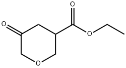 2H-Pyran-3-carboxylic acid, tetrahydro-5-oxo-, ethyl ester Struktur