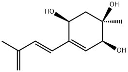 5-Cyclohexene-1,2,4-triol, 2-methyl-5-[(1E)-3-methyl-1,3-butadien-1-yl]-, (1S,2R,4S)- Struktur