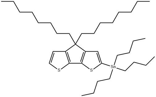 Stannane, tributyl(4,4-dioctyl-4H-cyclopenta[2,1-b:3,4-b']dithien-2-yl)- Struktur