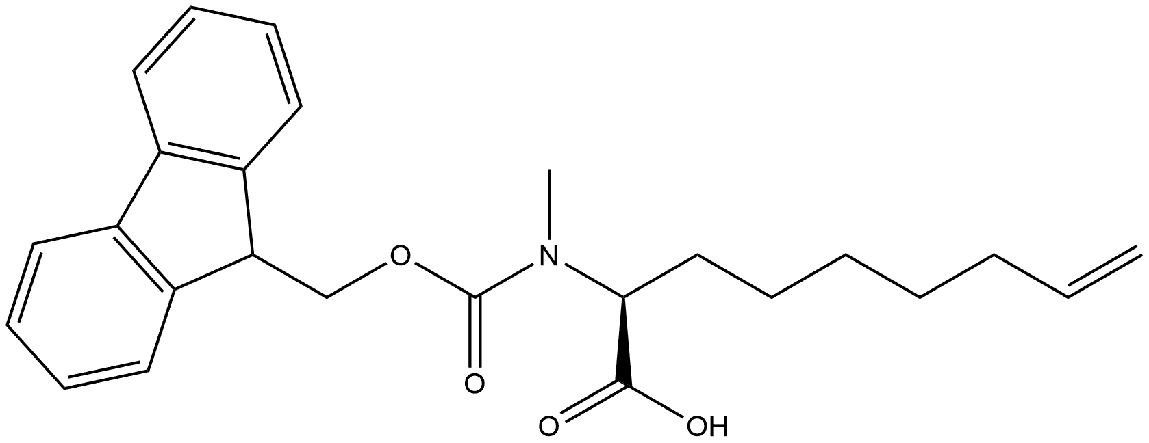 (S)-2-((((9H-fluoren-9-yl)methoxy)carbonyl)(methyl)amino)non-8-enoic acid Struktur