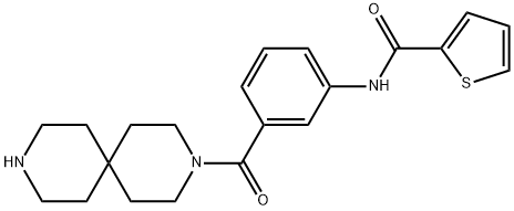 2-Thiophenecarboxamide, N-[3-(3,9-diazaspiro[5.5]undec-3-ylcarbonyl)phenyl]- Struktur